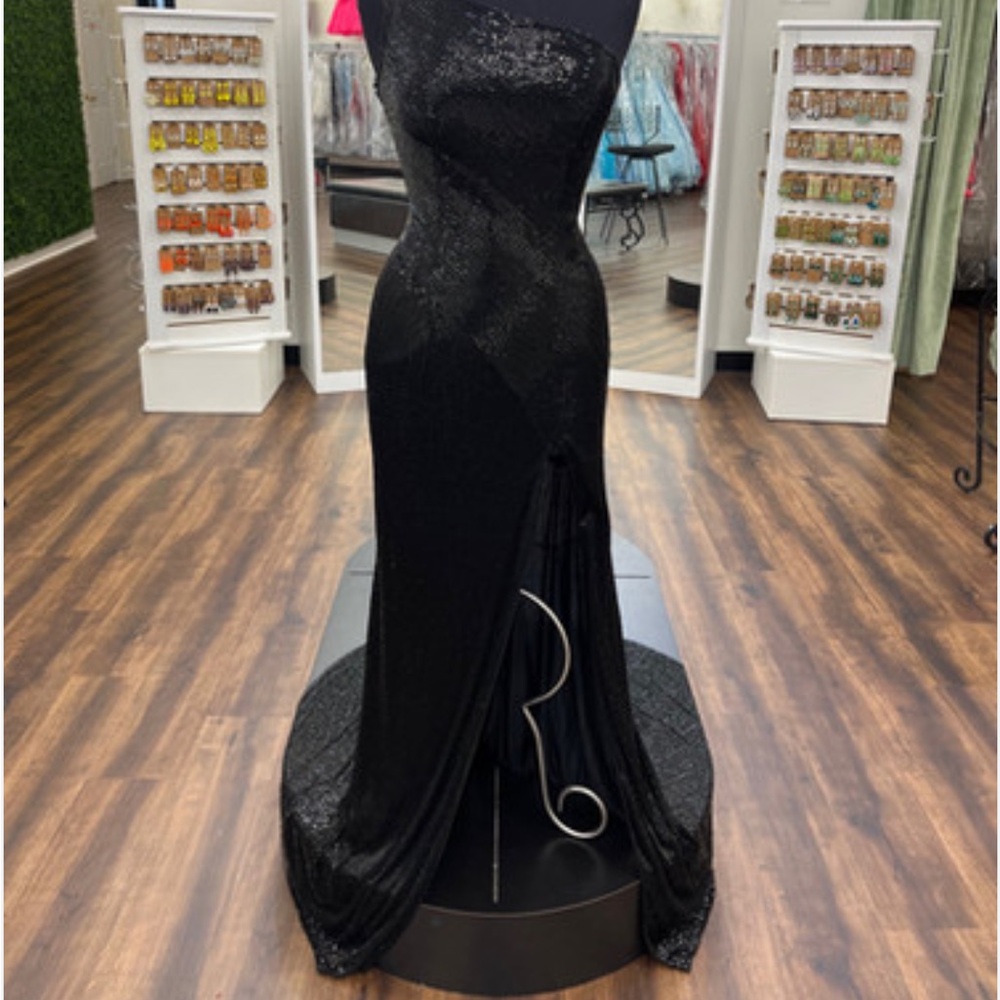 Sherri Hill One Shoulder Black Dress